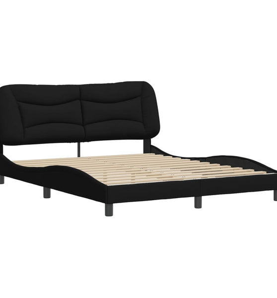 Bettgestell ohne Matratze Schwarz 160x200 cm Stoff