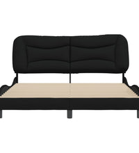 Bettgestell ohne Matratze Schwarz 160x200 cm Stoff