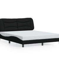 Bettgestell ohne Matratze Schwarz 160x200 cm Stoff