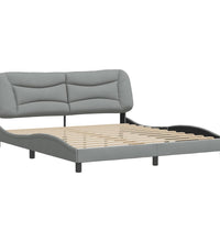 Bettgestell ohne Matratze Hellgrau 180x200 cm Stoff