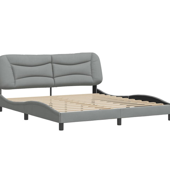 Bettgestell ohne Matratze Hellgrau 180x200 cm Stoff