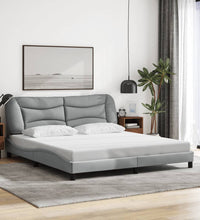 Bettgestell ohne Matratze Hellgrau 180x200 cm Stoff