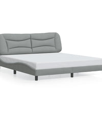 Bettgestell ohne Matratze Hellgrau 180x200 cm Stoff