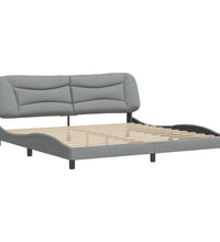 Bettgestell ohne Matratze Hellgrau 200x200 cm Stoff