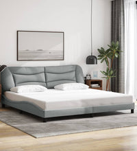 Bettgestell ohne Matratze Hellgrau 200x200 cm Stoff