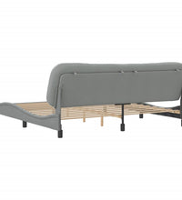 Bettgestell ohne Matratze Hellgrau 200x200 cm Stoff