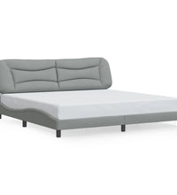 Bettgestell ohne Matratze Hellgrau 200x200 cm Stoff