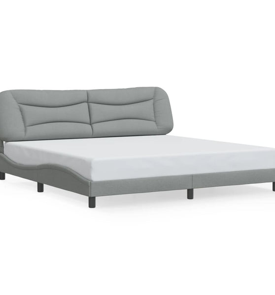 Bettgestell ohne Matratze Hellgrau 200x200 cm Stoff