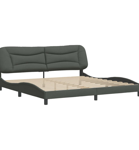 Bettgestell ohne Matratze Dunkelgrau 200x200 cm Stoff