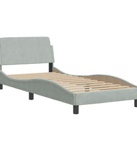 Bettgestell ohne Matratze Hellgrau 80x200 cm Samt