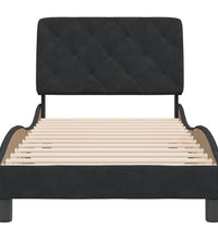 Bettgestell mit Kopfteil Schwarz 80x200 cm Samt