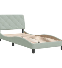 Bettgestell ohne Matratze Hellgrau 90x190 cm Samt