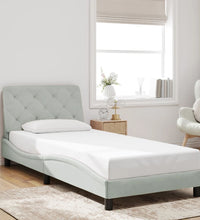 Bettgestell ohne Matratze Hellgrau 90x190 cm Samt