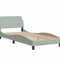 Bettgestell ohne Matratze Hellgrau 90x190 cm Samt