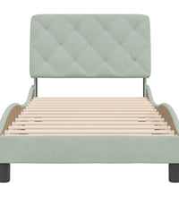 Bettgestell ohne Matratze Hellgrau 90x190 cm Samt