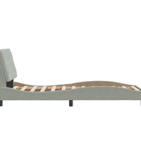 Bettgestell ohne Matratze Hellgrau 90x190 cm Samt