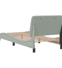 Bettgestell ohne Matratze Hellgrau 90x190 cm Samt