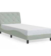 Bettgestell ohne Matratze Hellgrau 90x190 cm Samt