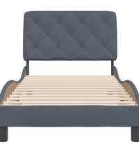 Bettgestell ohne Matratze Dunkelgrau 90x190 cm Samt