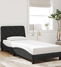 Bettgestell mit Kopfteil Schwarz 90x190 cm Samt