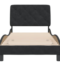 Bettgestell mit Kopfteil Schwarz 90x190 cm Samt