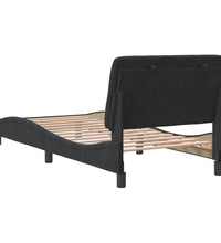 Bettgestell mit Kopfteil Schwarz 90x190 cm Samt