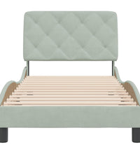 Bettgestell ohne Matratze Hellgrau 90x200 cm Samt