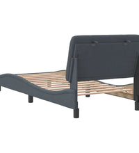 Bettgestell ohne Matratze Dunkelgrau 90x200 cm Samt