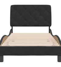 Bettgestell mit Kopfteil Schwarz 90x200 cm Samt