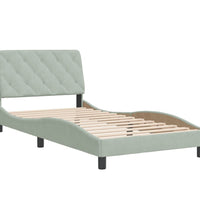 Bettgestell ohne Matratze Hellgrau 100x200 cm Samt