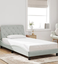 Bettgestell ohne Matratze Hellgrau 100x200 cm Samt