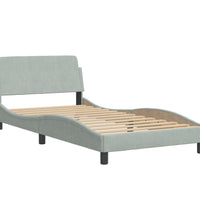 Bettgestell ohne Matratze Hellgrau 100x200 cm Samt