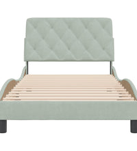 Bettgestell ohne Matratze Hellgrau 100x200 cm Samt