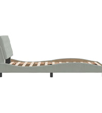 Bettgestell ohne Matratze Hellgrau 100x200 cm Samt