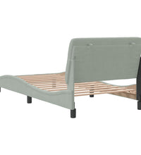 Bettgestell ohne Matratze Hellgrau 100x200 cm Samt