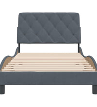 Bettgestell ohne Matratze Dunkelgrau 100x200 cm Samt