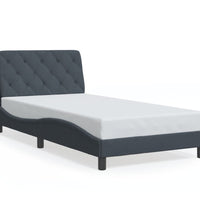 Bettgestell ohne Matratze Dunkelgrau 100x200 cm Samt