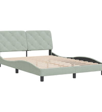 Bettgestell ohne Matratze Hellgrau 120x200 cm Samt