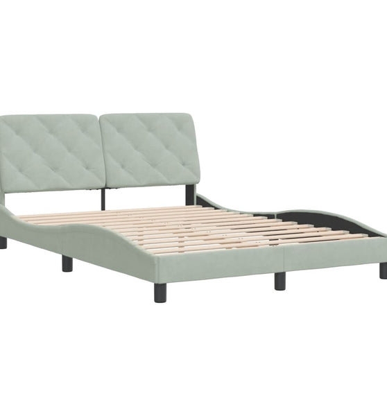 Bettgestell ohne Matratze Hellgrau 120x200 cm Samt