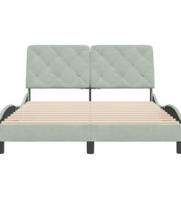 Bettgestell ohne Matratze Hellgrau 120x200 cm Samt