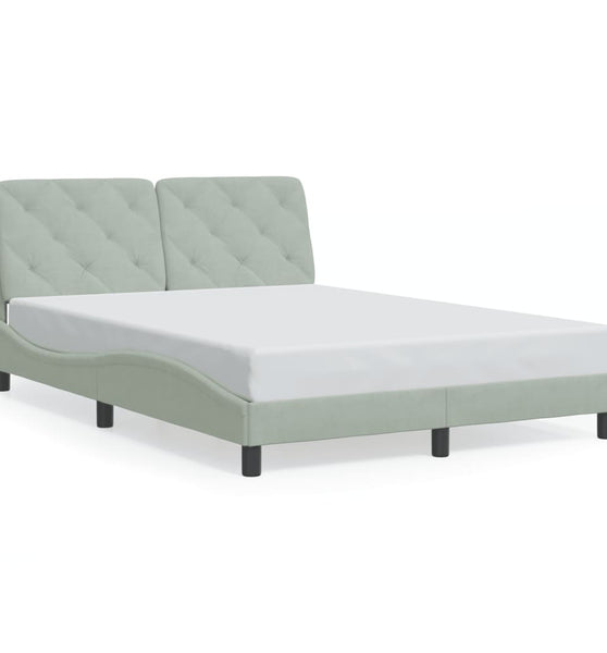 Bettgestell ohne Matratze Hellgrau 120x200 cm Samt