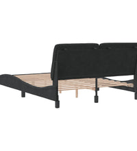 Bettgestell ohne Matratze Schwarz 120x200 cm Samt