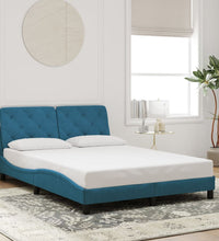 Bettgestell mit Kopfteil Blau 120x200 cm Samt
