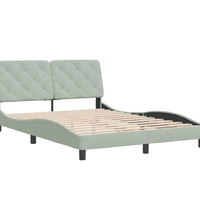 Bettgestell ohne Matratze Hellgrau 140x190 cm Samt