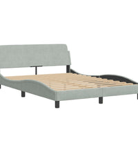 Bettgestell ohne Matratze Hellgrau 140x190 cm Samt