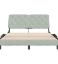 Bettgestell ohne Matratze Hellgrau 140x190 cm Samt