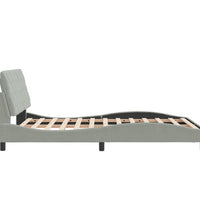 Bettgestell ohne Matratze Hellgrau 140x190 cm Samt