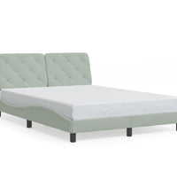 Bettgestell ohne Matratze Hellgrau 140x190 cm Samt