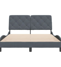 Bettgestell ohne Matratze Dunkelgrau 140x190 cm Samt