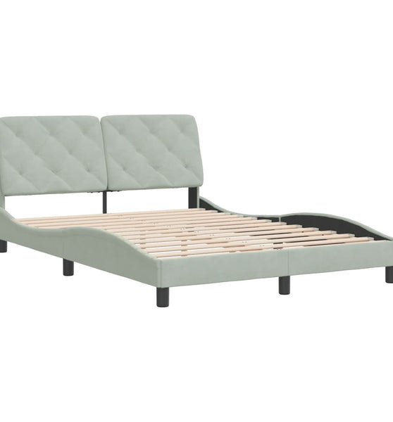 Bettgestell ohne Matratze Hellgrau 140x200 cm Samt